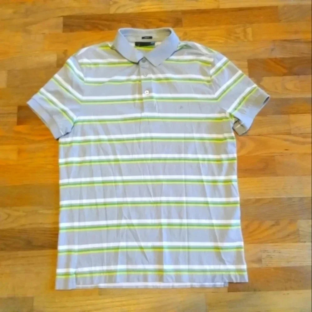 J LINDEBERG Polo Shirt Men’s Size Small Gray Short Sleeves Casual Rugby Style